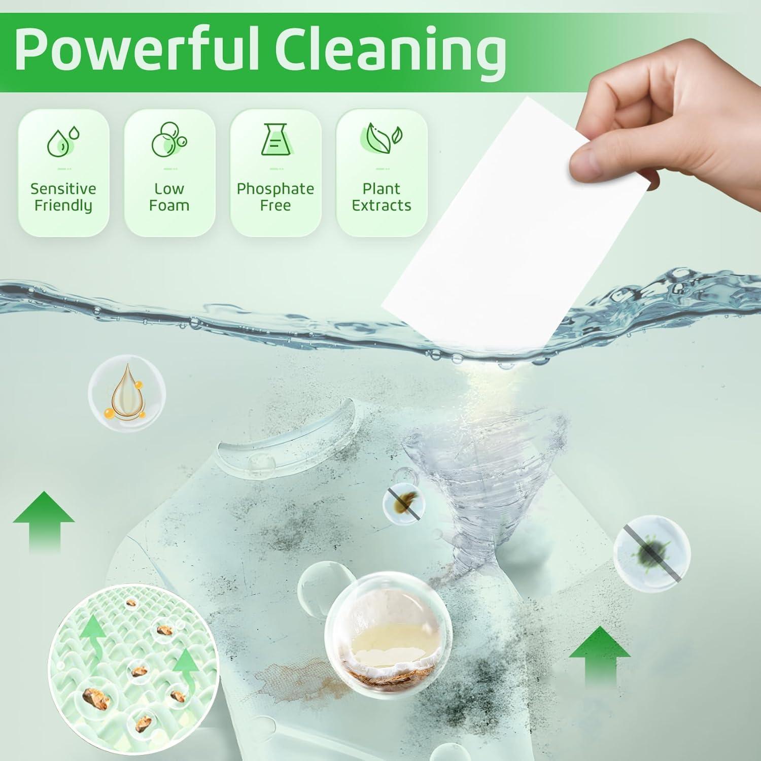 image:imagePoesie Laundry Detergent Sheets Citrus Scent 160 Sheets 80 Large Loads Laundry Strips No Plastic Jug Liquidless Travel Portable HE for Camping Dorm Life CleanFresh