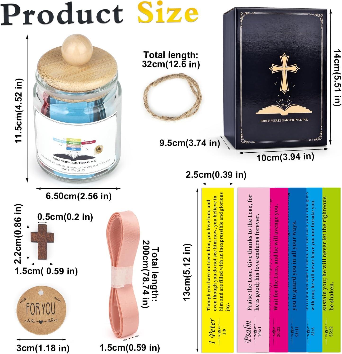 image:imagePoesie Bible Verse Jar Inspirational Birthday Gifts for Christian Women Men Prayer Hope Jar with 96 Verses Cross 78inch Ribbon Bow Retirement Christian Gift