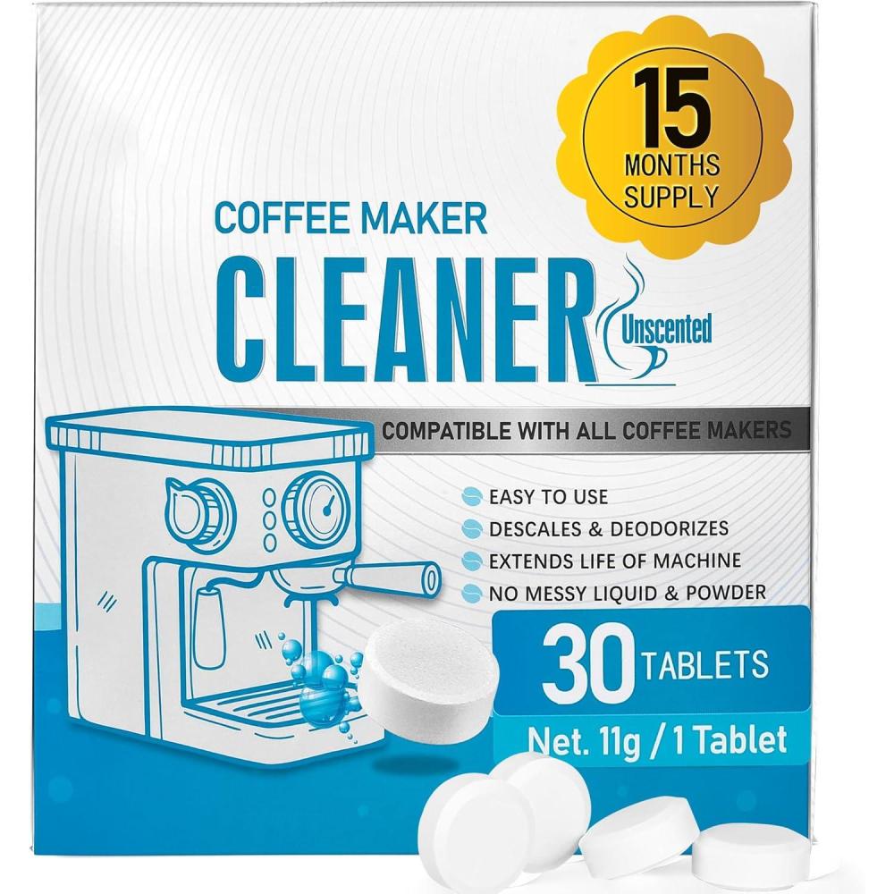 image:imagePoesie 30 Count Coffee Machine Cleaning Tablets Coffee Maker Cleaner and Descaler for All Coffee Machine