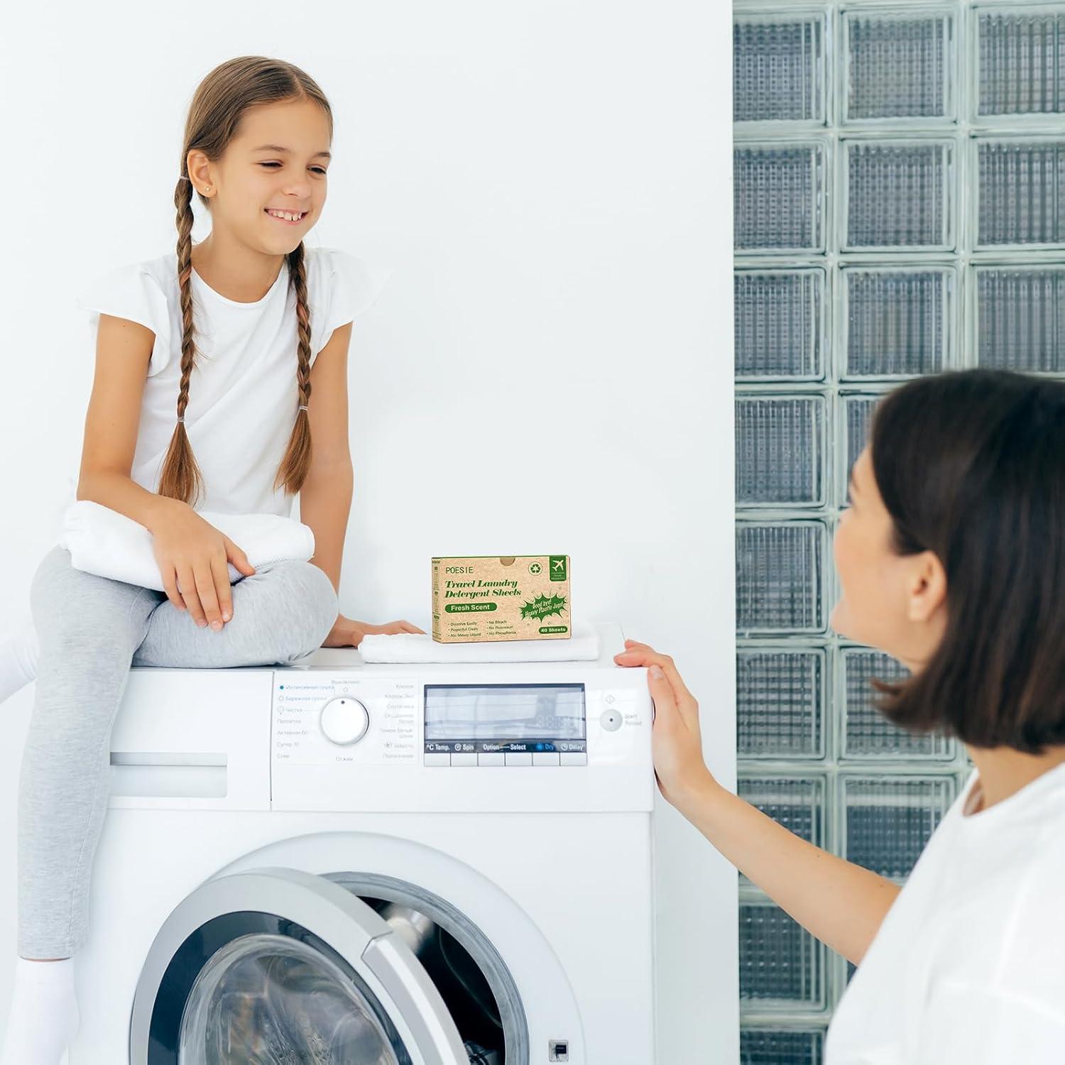 image:imagePoesie Laundry Detergent Sheet Sage Breeze Scent 160 Count Washer Sheets Detergent for Travel RV Trip Camping Home DormFresh