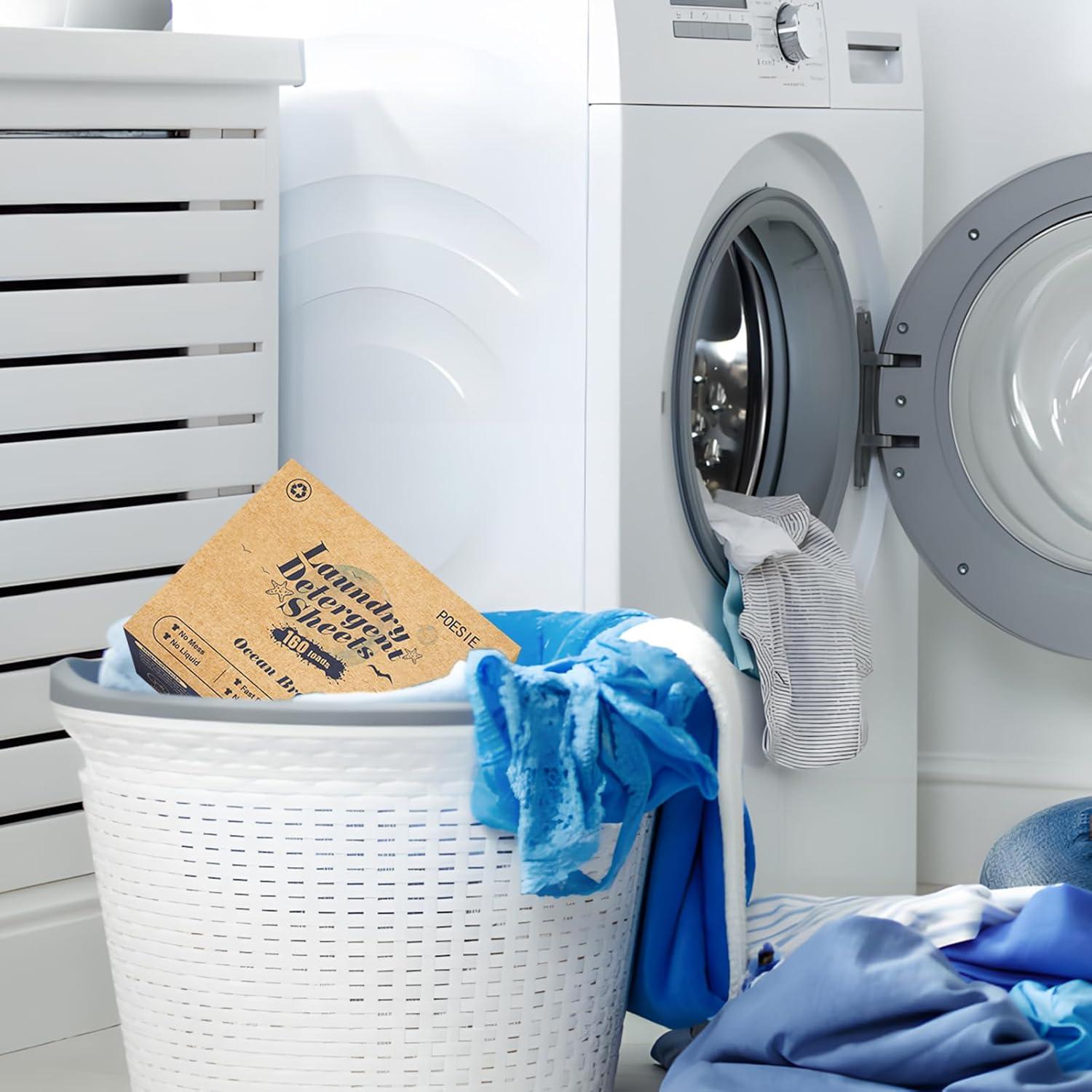 image:imagePoesie Laundry Detergent Sheet Sage Breeze Scent 160 Count Washer Sheets Detergent for Travel RV Trip Camping Home DormOcean