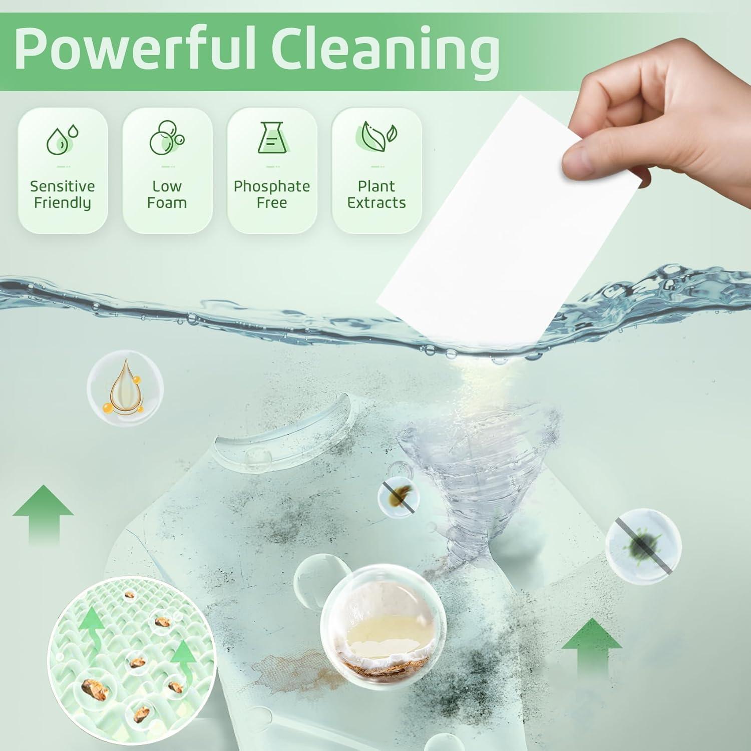 image:imagePoesie Laundry Detergent Sheet Sage Breeze Scent 160 Count Washer Sheets Detergent for Travel RV Trip Camping Home DormUnscented