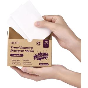 Poesie Laundry Detergent Sheet Sage Breeze Scent 160 Count Washer Sheets Detergent for Travel RV Trip Camping Home Dorm(Lavender)
